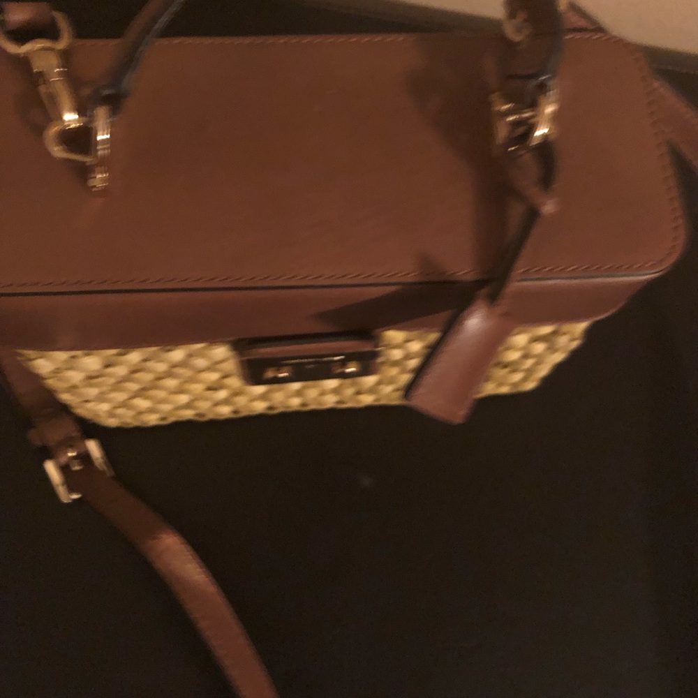 Michael Kors Small Straw/Leather Bag